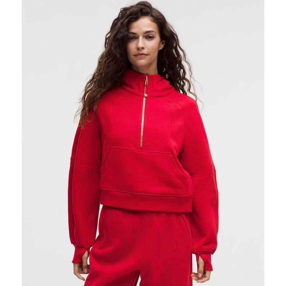 Lululemon scuba crop Women's Red Hoodie